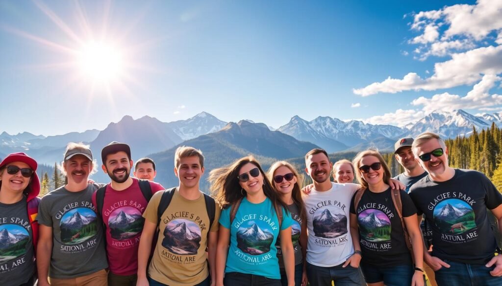 glacier outdoor t-shirts promoting outdoor adventures